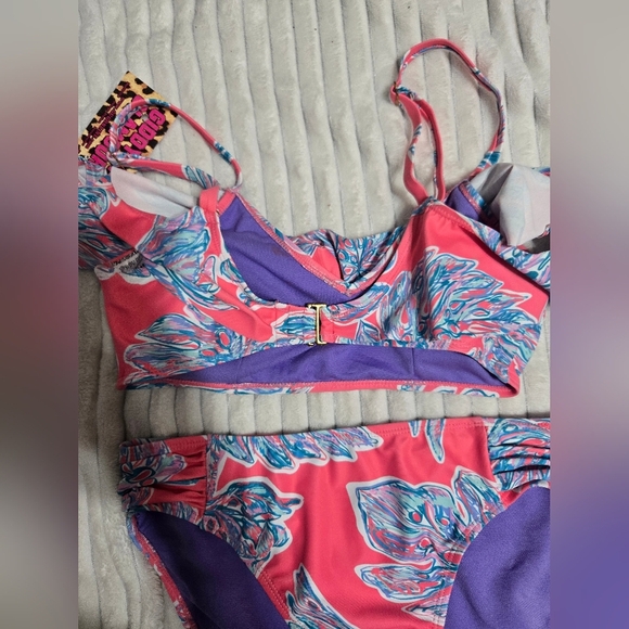 Giddy Up Glamour Bathing Suit Bikini NWT Cold Shoulder Top Sz S/M - Picture 3 of 9